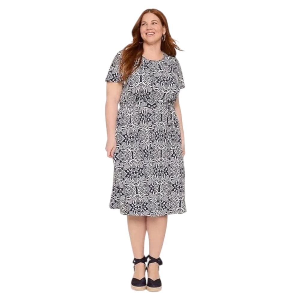 👗 Blue Bandana Fit & Flare Dress – NWT - Size 22/24
